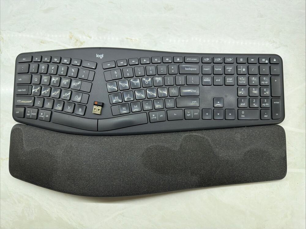Logitech ERGO K860 Wireless Split Ergonomic Keyboard w/ USB Dongle Tested